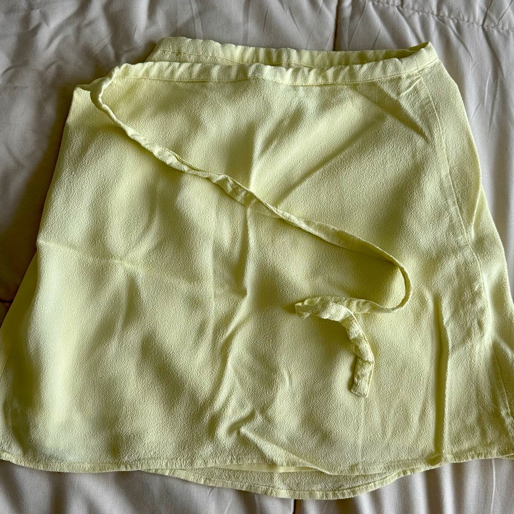 Sunday Best Wrapped Mini Skirt - Butter Yellow